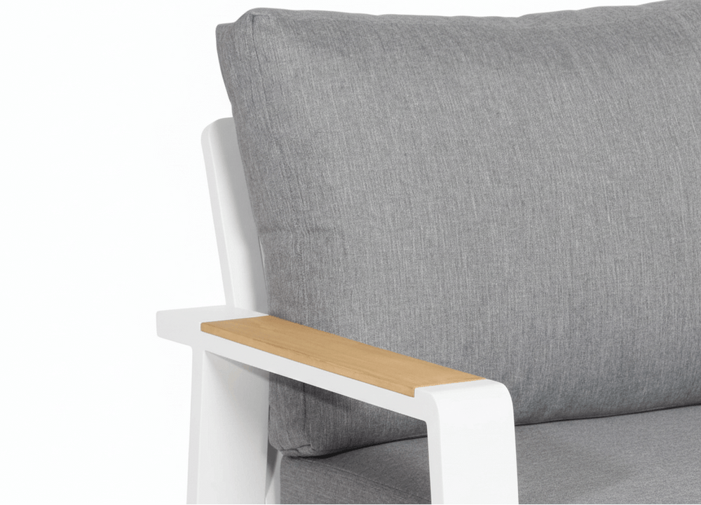 Belito® Lotte Loungeset Hoekbank Nr. 3 | Wit Aluminium | 220 x 220 cm | 5-persoons
