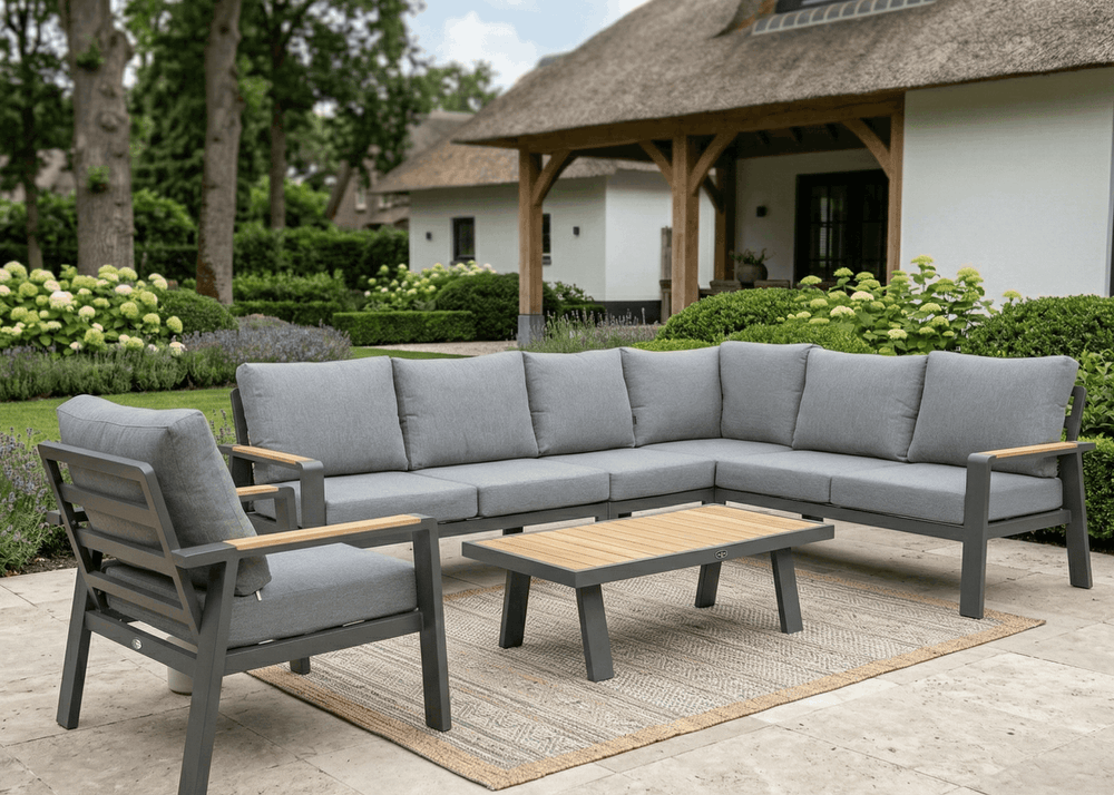 Belito Lotte Loungeset Hoekbank Nr. 5 | Antraciet Aluminium | 288 x 220 cm | 7-persoons
