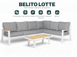 Aluminium Loungeset Hoekbank - Wit Frame - 6-Persoons - Belito Lotte