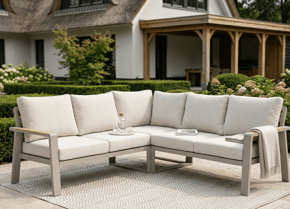 Belito Lotte Loungeset Hoekbank Nr. 3 | Taupe Aluminium | 220 x 220 cm | 5-persoons