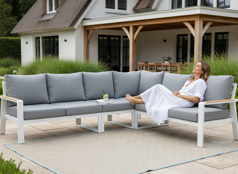 Belito® Lotte loungeset wit - hoek - 4 delig