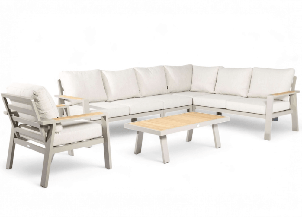 Belito Lotte hoekset 288 x 220 cm taupe met stoel