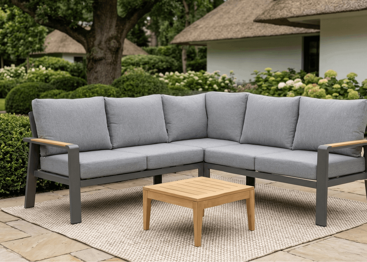 Belito Lotte Loungeset Hoekbank Nr. 13 | Antraciet Aluminium | 220 x 220 cm | 5-persoons