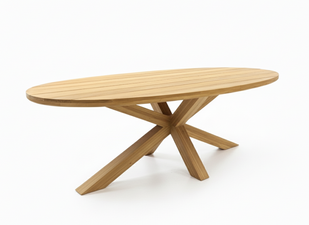 Ovale Teakhouten Tuintafel 240x120cm - Belito Mees Premium 2.0
