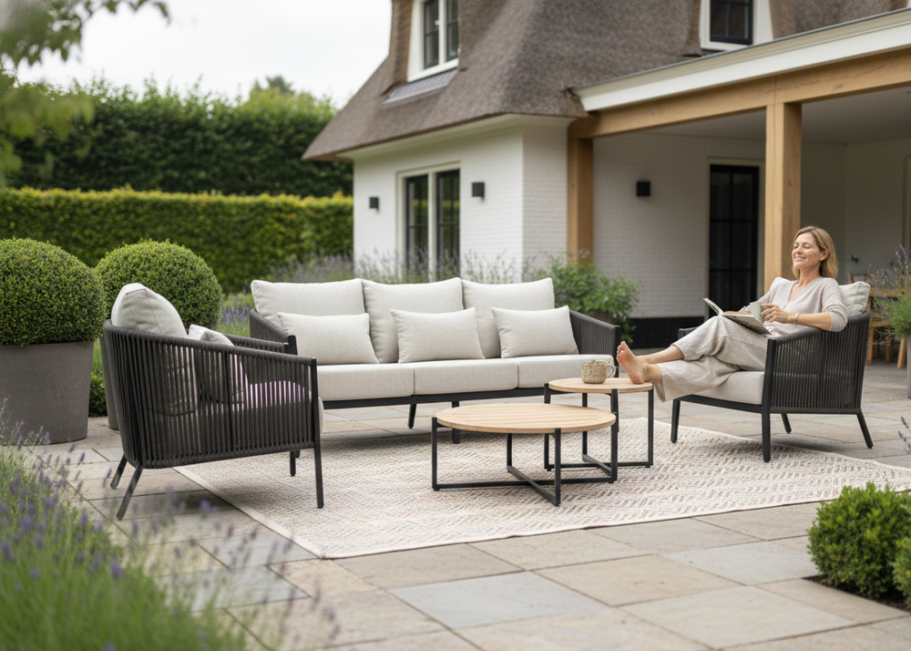 Belito® Ouddorp Aluminium Stoel-Bank Loungeset - Rope - All-Weather - 5-delig- Nr.3