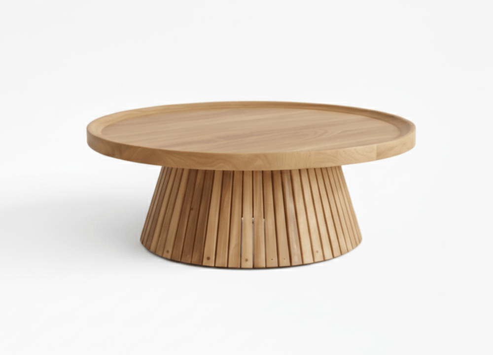 Belito_Teakhouten_koffietafel_80_cm_met_conische_poot