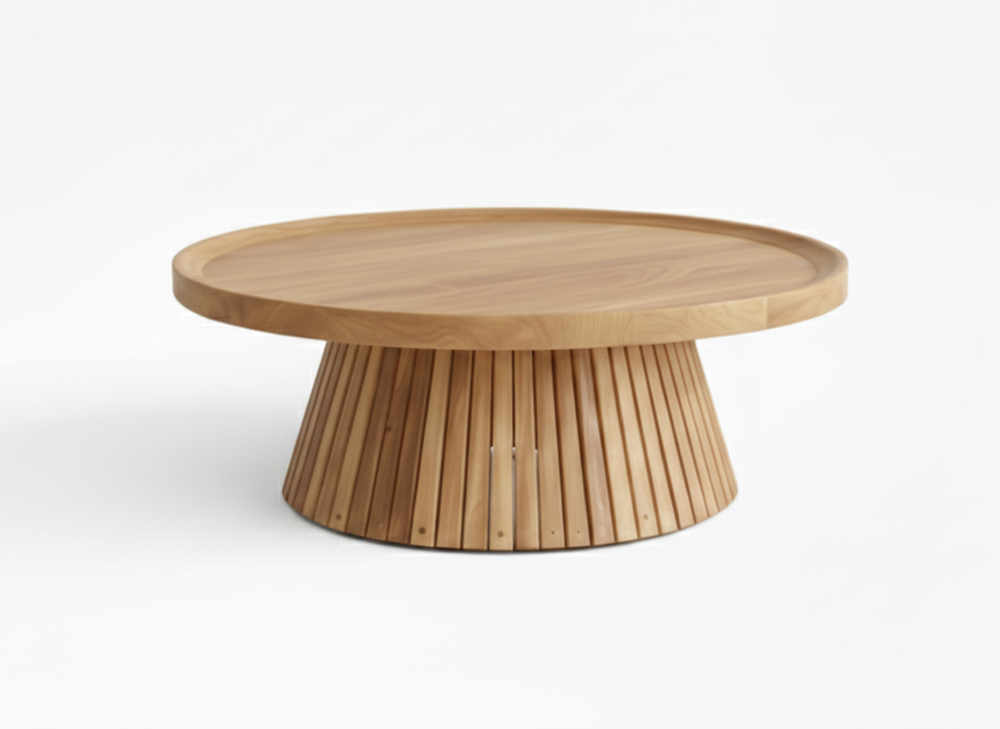 Belito_Teakhouten_koffietafel_80_cm_met_conische_poot