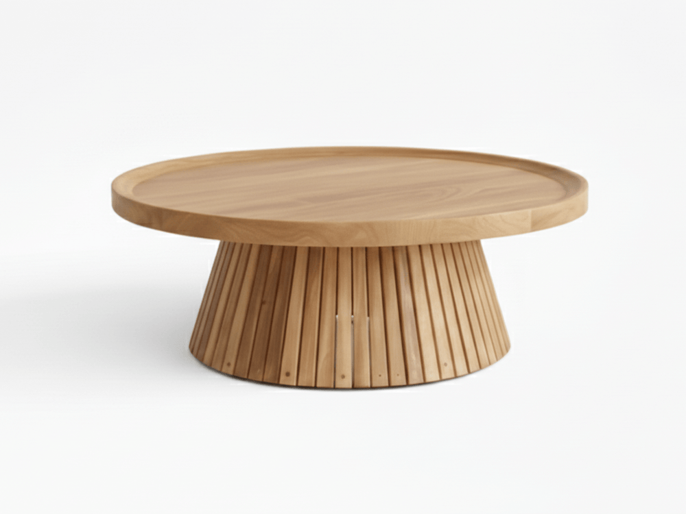 Belito_Teakhouten_koffietafel_80_cm_met_conische_poot