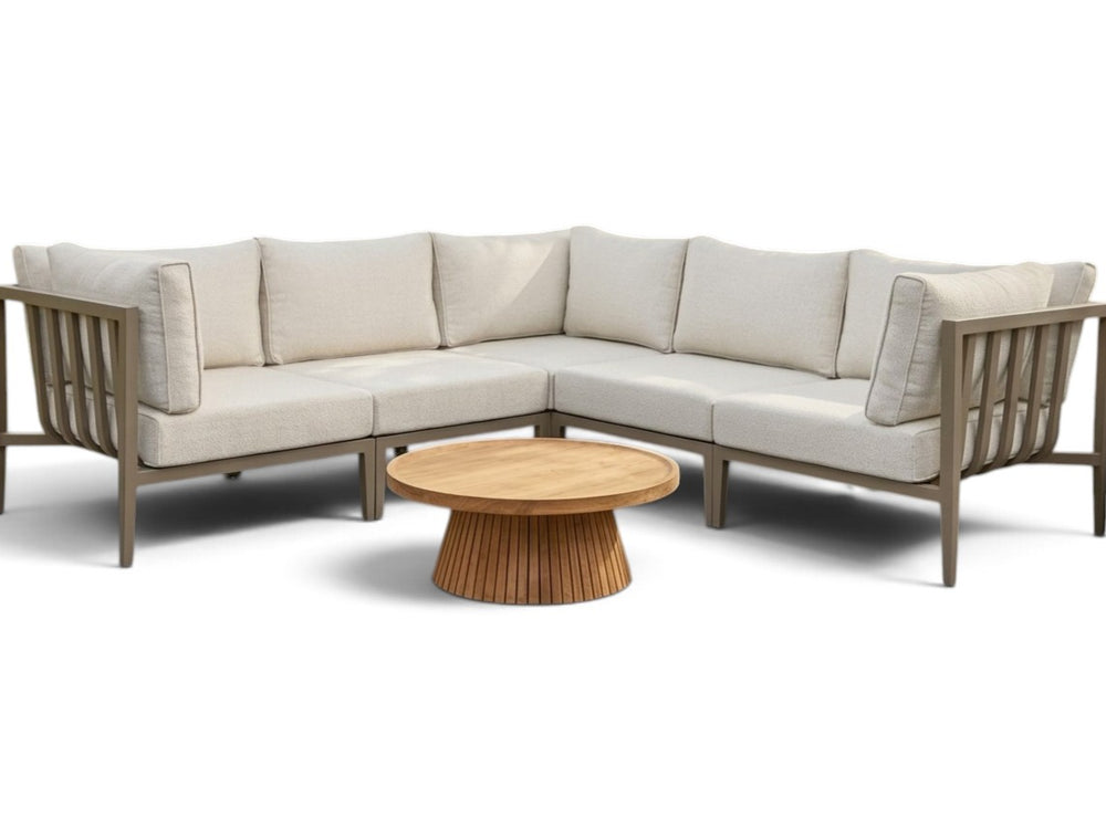Belito Daan Hoek Loungeset | Taupe | 245x245 cm | Nr. 10 incl. Koffietafel