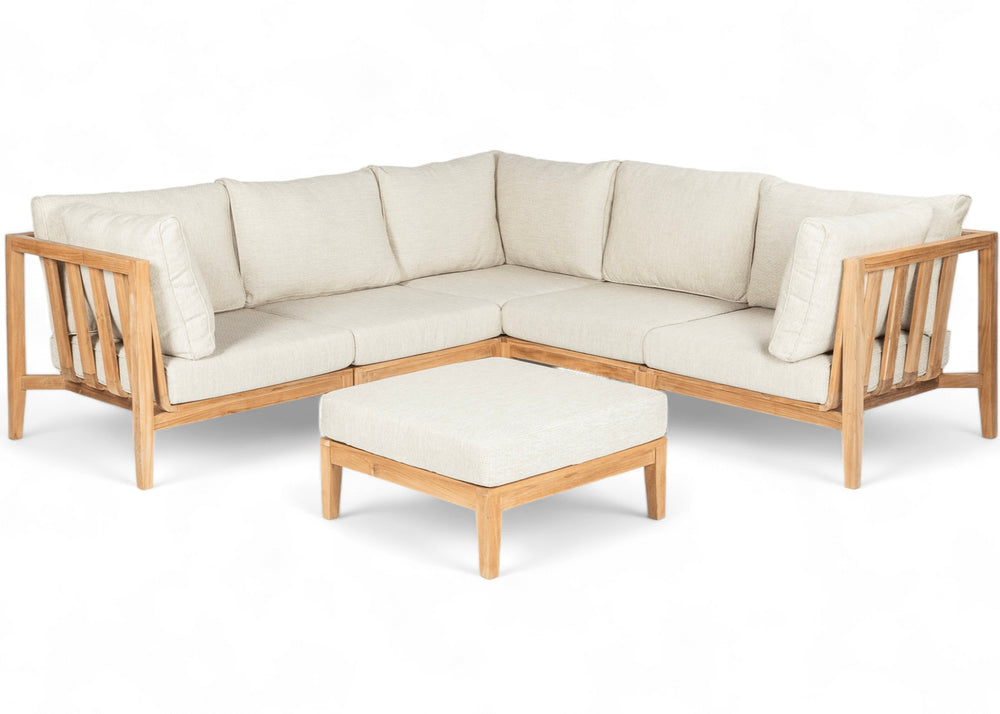 Belito daan teak en ottoman hoekset