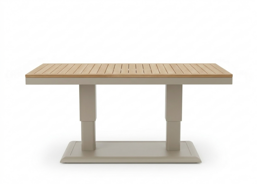 Belito lotte tafel taupe zijaanzicht - tuintafel verstelbaar