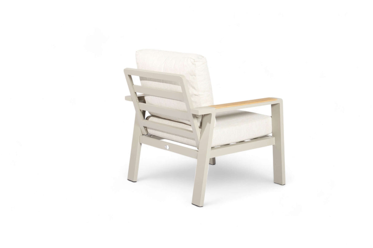 Belito taupe stoel detail achterzijde 