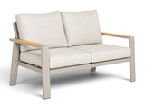 Belito Birmingham tuinbank 146 cm, taupe aluminium, 2-zits, vooraanzicht
