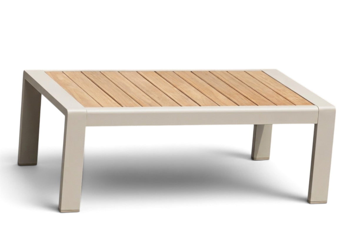 Belito Lisa Koffietafel | Taupe Aluminium & Teak | 116 x 60 cm