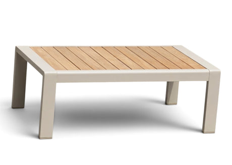 Belito Lisa Koffietafel | Taupe Aluminium & Teak | 116 x 60 cm