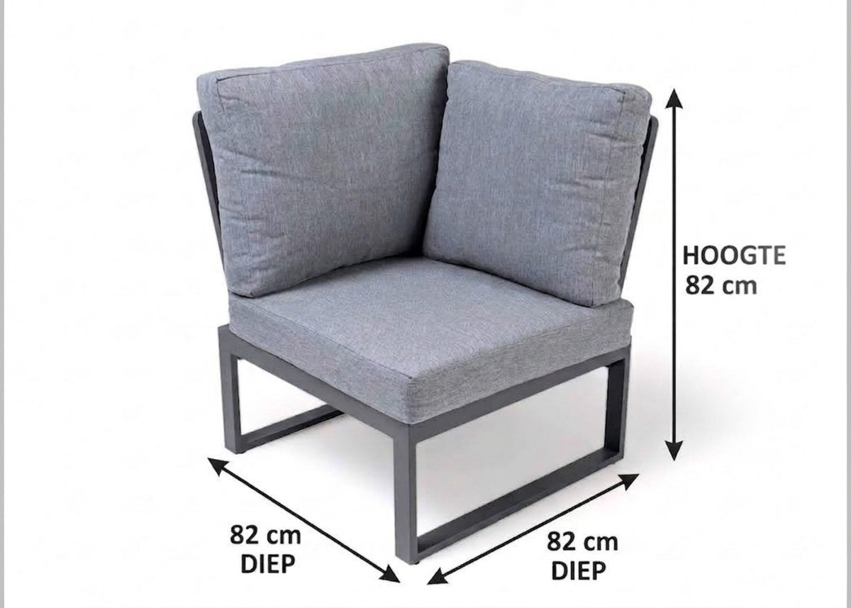 Belito Lotte Hoekelement | Antraciet | Aluminium | 82 cm Breed