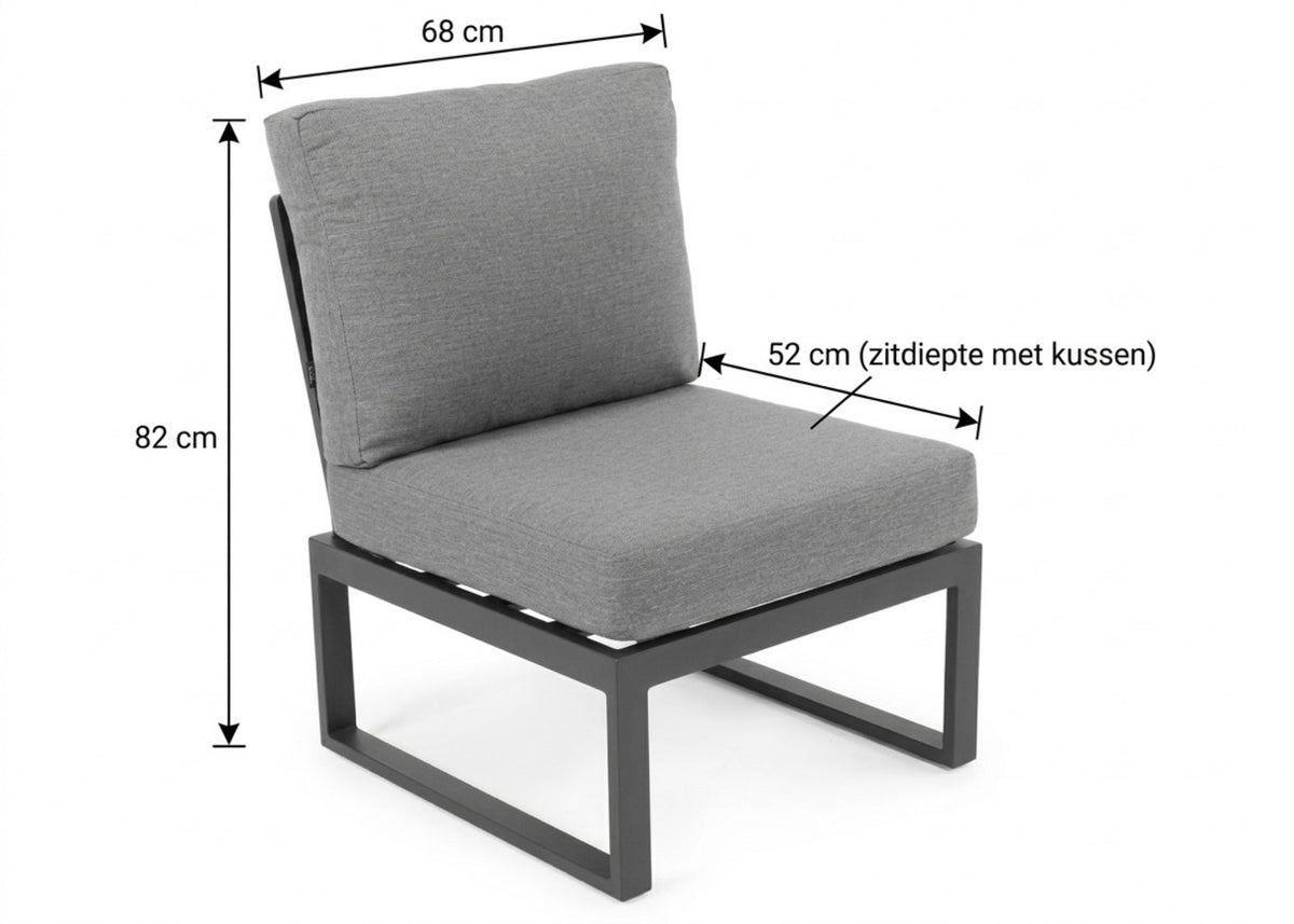 Belito Lotte Middenelement | Antraciet | Aluminium | 68 cm Breed