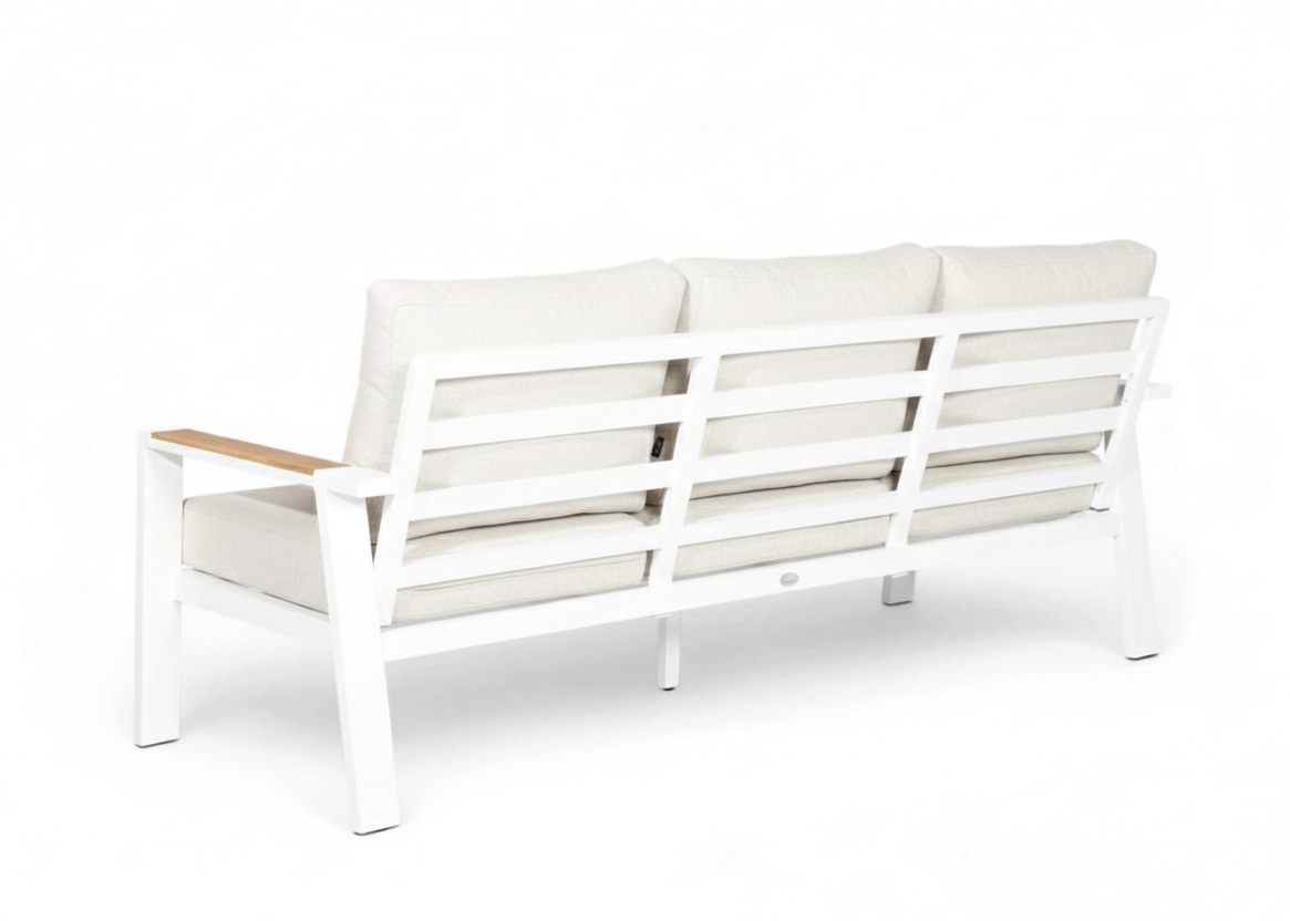 Birmingham 3 zits bank wit lichte kussens achterkant