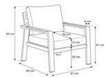 Birmingham Loungestoel Technische tekening