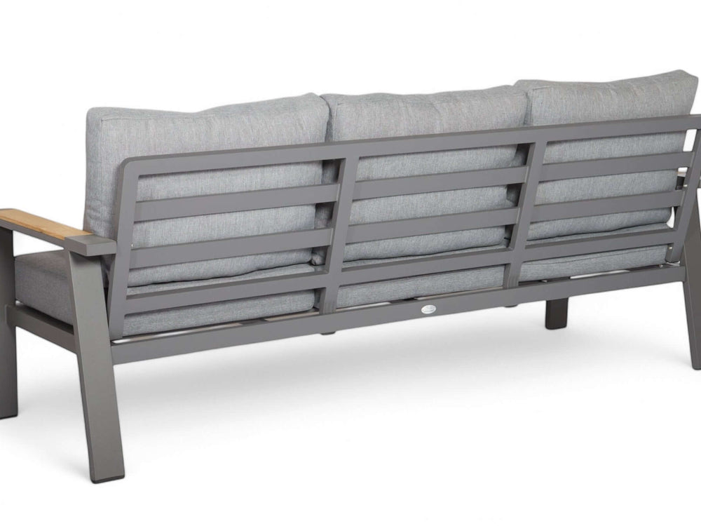 Belito Birmingham 3-zits tuinbank antraciet aluminium, achterzijde