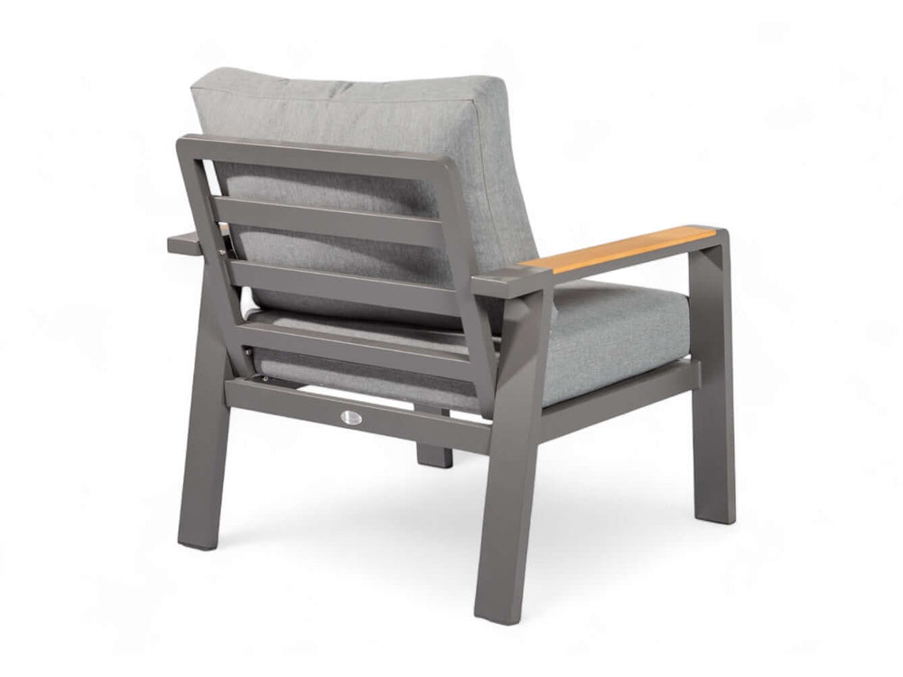Belito Birmingham loungestoel antraciet aluminium, achterzijde