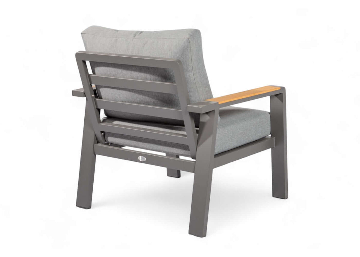 Belito Birmingham loungestoel antraciet aluminium, achterzijde