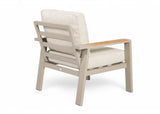 Belito Birmingham loungestoel, taupe aluminium, achteraanzicht