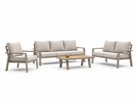 Belito Birmingham loungeset nr.2 taupe met 3-zits bank, 2-zits bank, stoel en tafel, hoofdfoto