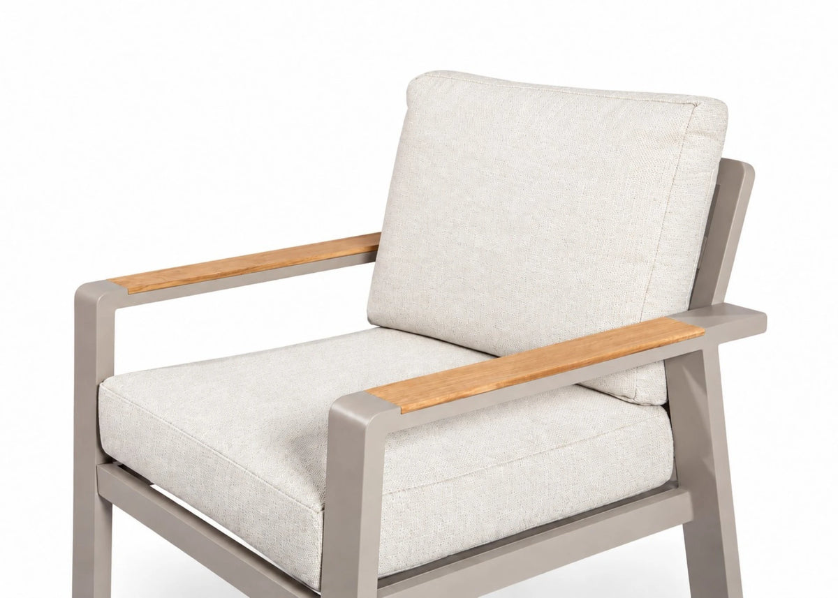 Belito Birmingham loungestoel taupe aluminium, detailfoto