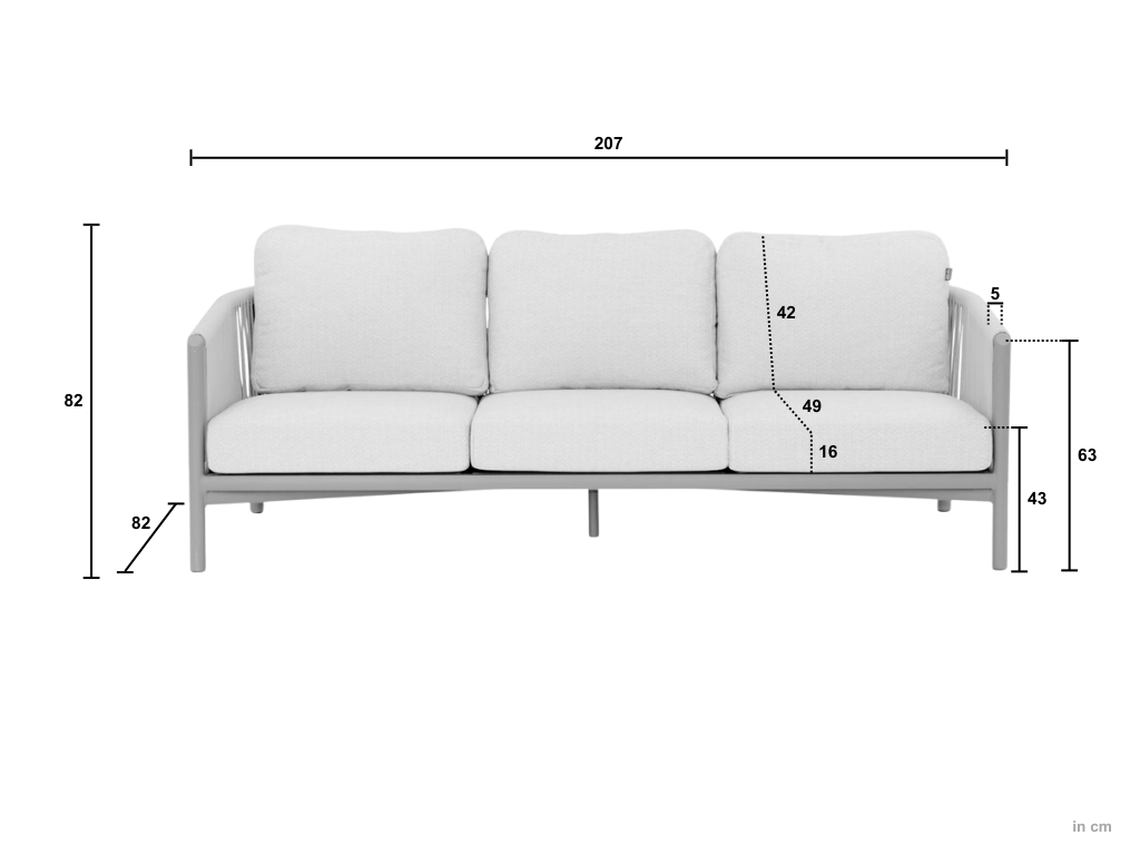 Apple Bee Bora Bora Loungebank - Oyster - 3 zits