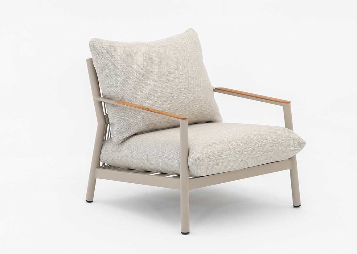 Belito Julia Stoel-Bank Loungeset 4-delig | Taupe | Aluminium & Rope | 4-5 Personen