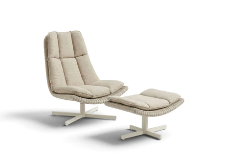 Apple Bee Cebu Loungestoel + Hocker | Oyster | Cotton Flower BEE WETT® Kussens