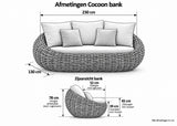 Cocoonbank230cm - afmetingen