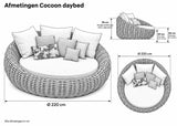 Afmetingen Apple Bee Cocoon daybed: Ø 220 cm, hoogte 77 cm