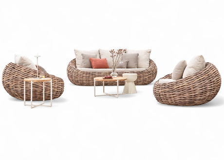 Apple Bee Cocoon Loungeset 5-delig met Condor Oyster tafelset