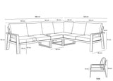 Belito Lotte Loungeset Hoekbank Nr. 10 Verstelbare Tafel | Antraciet Aluminium | 288 x 220 cm | 6-persoons