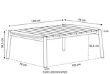 Belito Julia Koffietafel 120 x 76 cm | Aluminium Frame & Teakhouten Blad | Taupe