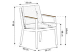 Belito Julia Dining Stoel | Taupe | Aluminium & Rope