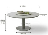 Apple Bee Melville Dining Tafel | Ø 140 cm | Sintered Stone Grey | Taupe Onderstel