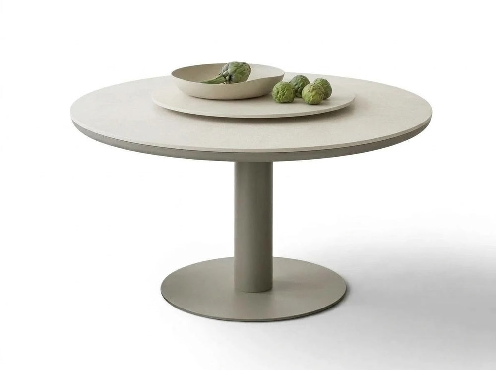 Apple Bee Melville Dining Tafel | Ø 140 cm | Sintered Stone Grey | Taupe Onderstel