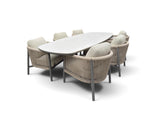 Apple Bee Bora Bora | Melville Low Dining set | Sintered Stone 280cm | 7 Delig