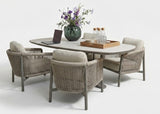 Apple Bee Bora Bora | Zanzibar Low Dining set | Sintered Stone 220cm | 5 Delig