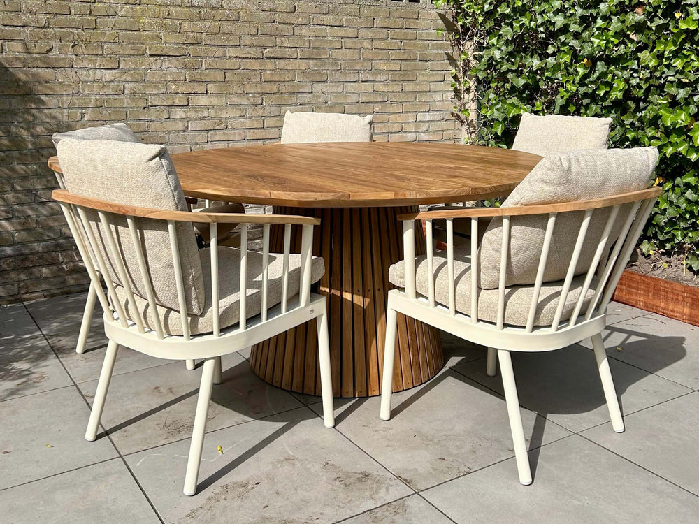 Belito Daan Teakhouten Ronde Tuintafel 150 cm - Showroommodel