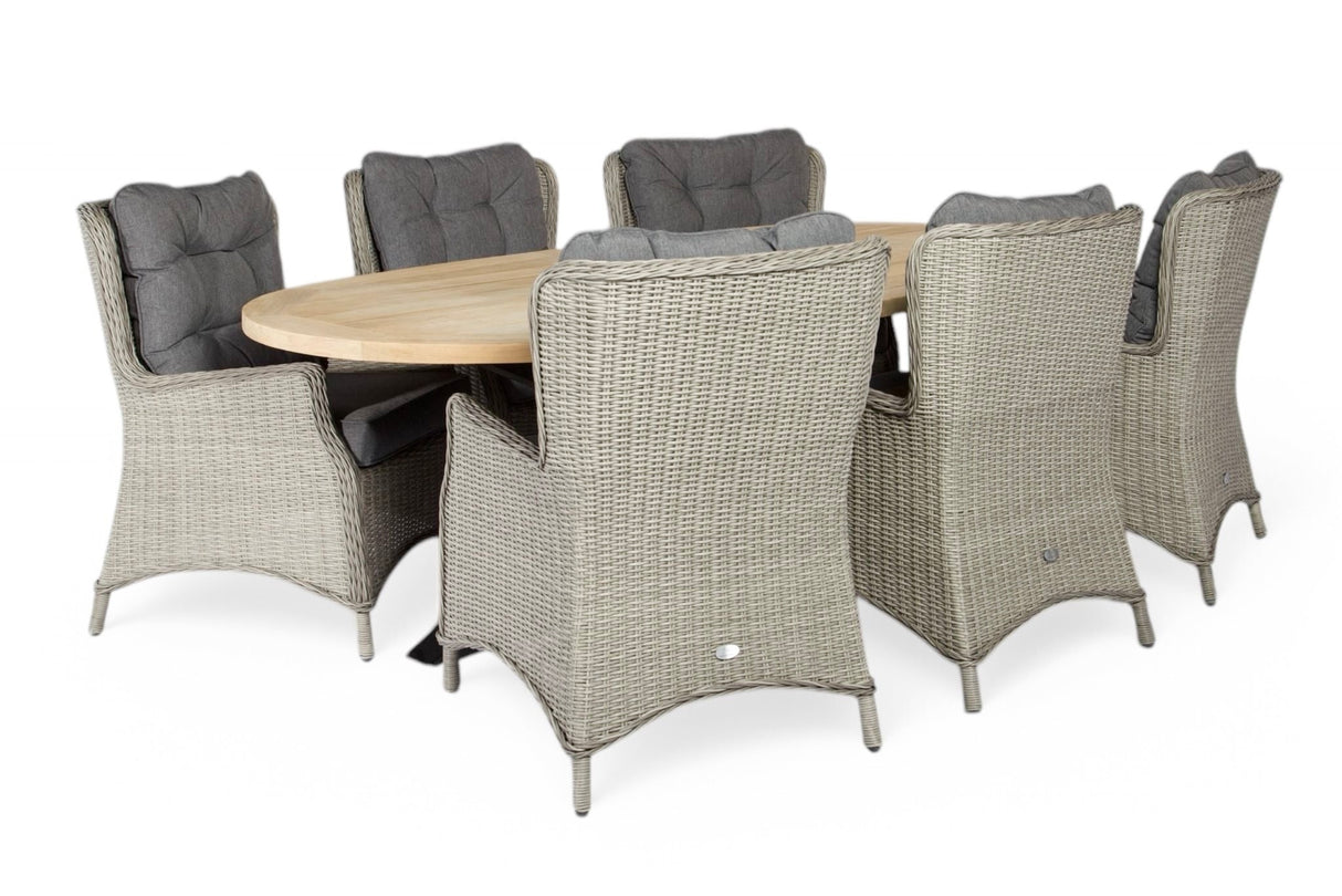 Belito® Milou/Mees tuinset 6 personen - 7 delig - 240 cm ovaal showroommodel