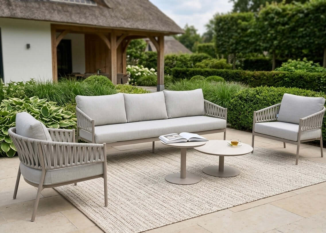 Belito Frank Aluminium Rope Loungeset Nr.1 - Taupe