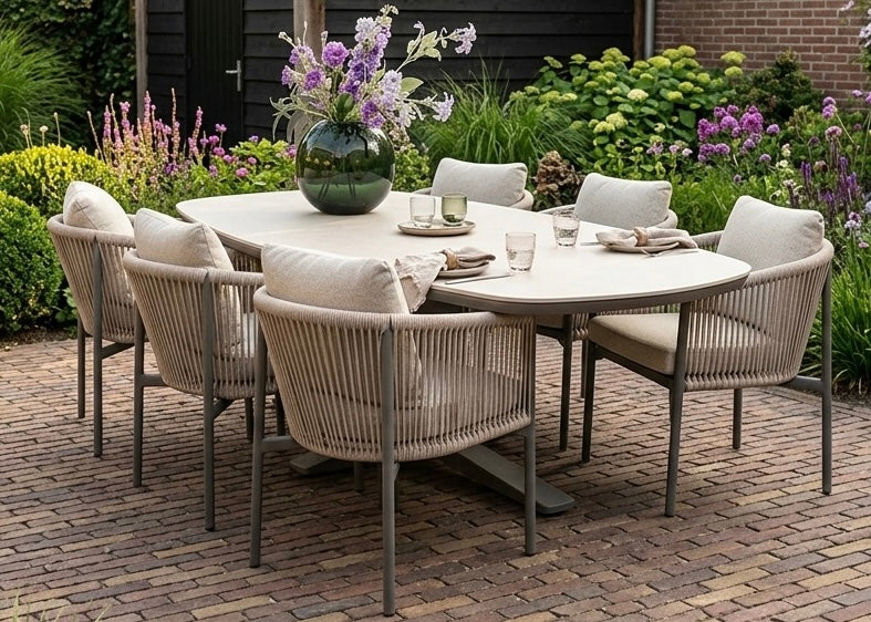 Apple Bee Zanzibar Tuintafel – Taupe – 220x110 cm – Sintered Stone