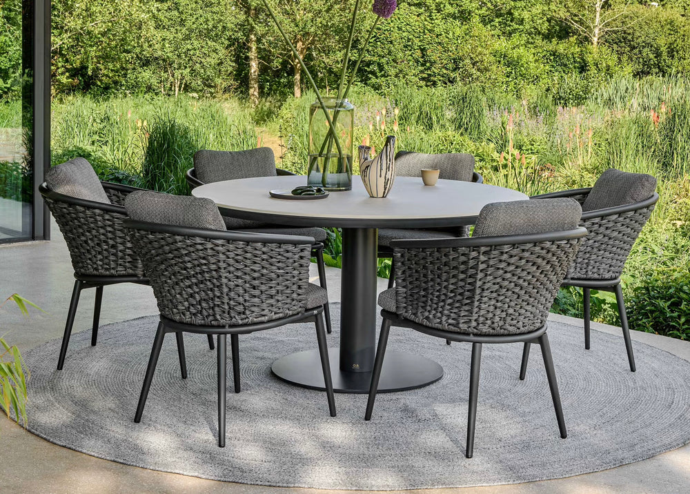 Apple Bee Melville dining tafel Ø140cm Sintered Stone - Black