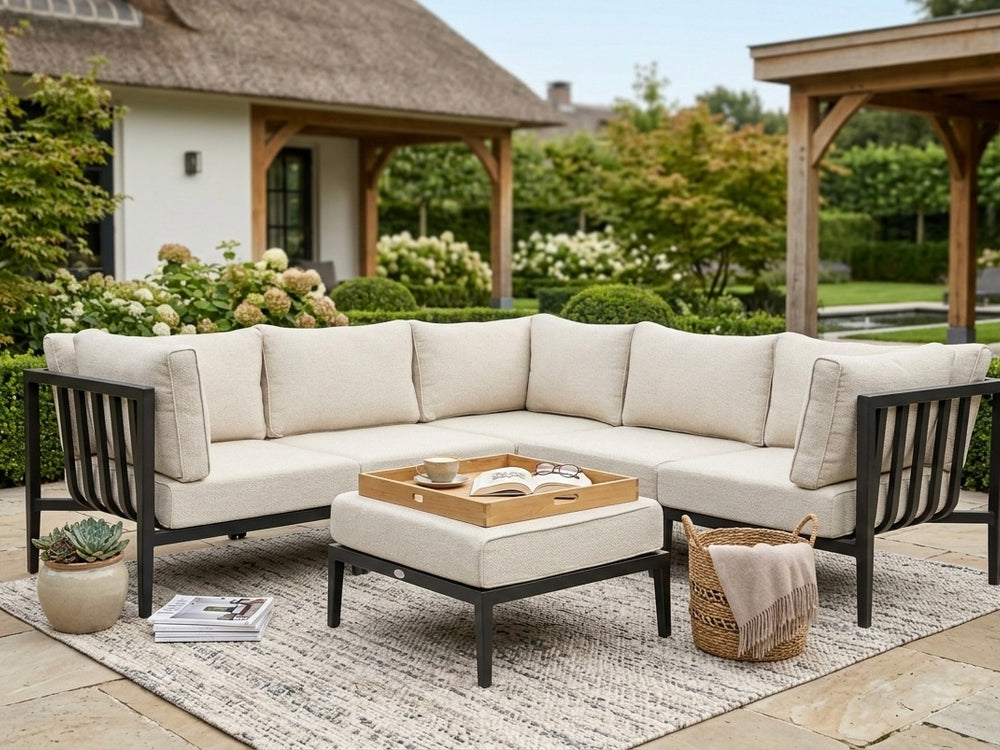 Belito Daan Hoek Loungeset | Aluminium | 245x245 cm | Nr. 5 incl. Ottoman & Dienblad