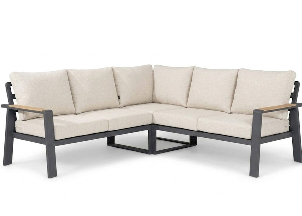 Belito Lotte Loungeset Hoekbank Nr. 3 | Antraciet Aluminium | 220 x 220 cm | 5-persoons | Lichte Kussens