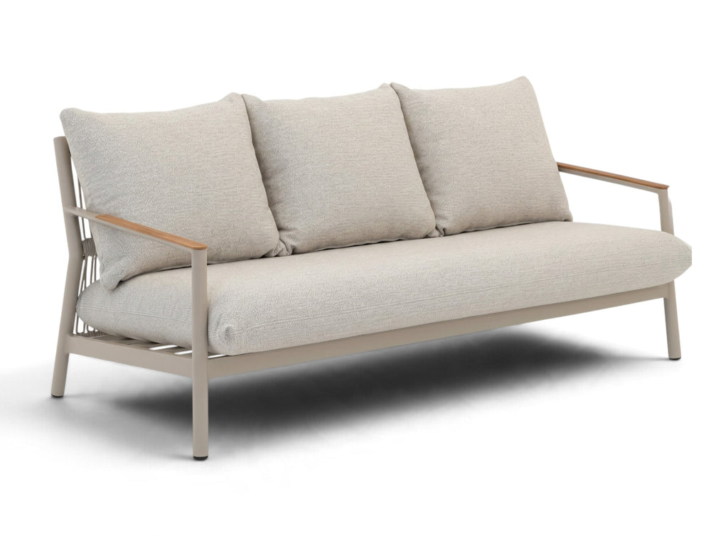 Belito Julia Loungebank 198 cm | Taupe | Aluminium & Rope | 3-4 Personen